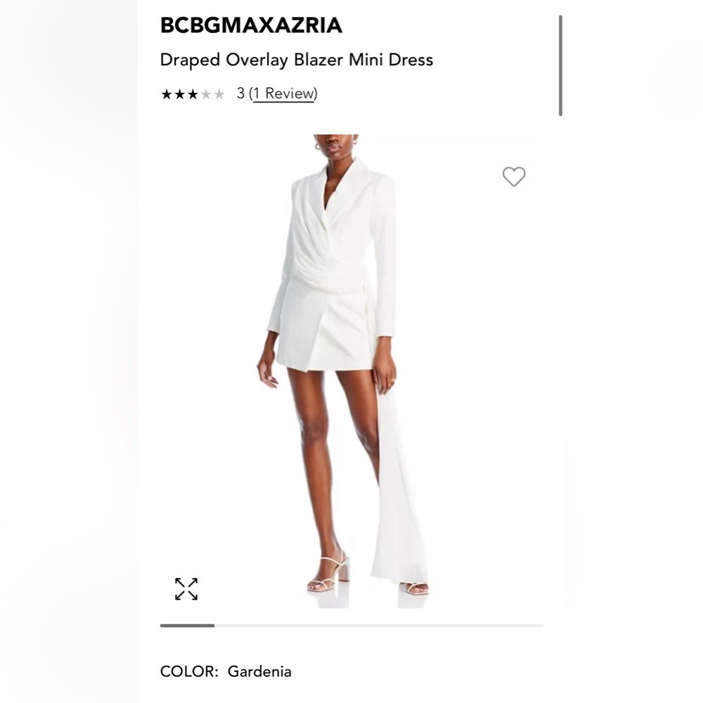 BCBGMAXAZRIA Draped Overlay Blazer Mini Dress